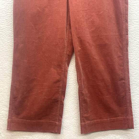 Madewell Pants Womens 32 Orange Corduroy Slim Emmett Wide Leg Crop High Rise - Picture 3 of 15